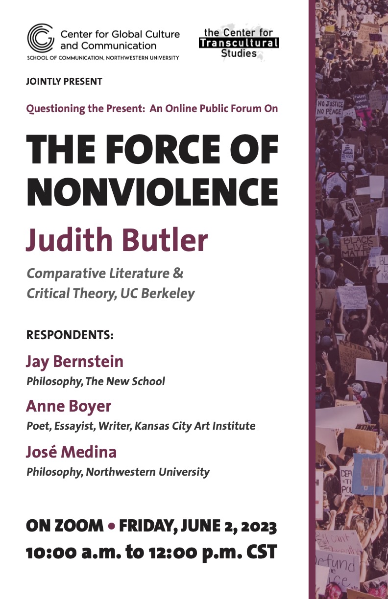 Poster with information about The Force of Non-Violence event
